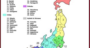 Bản đồ Nhật Bản khổ dọc dễ tra dễ tìm